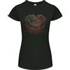 Gildan Dragon Heart Fantasy Rose Di Passione T-Shirt Donna Taglia Piccola