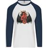 Fruit of the Loom Maglietta Baseball Lunga Manica Uomo Devil Woman Death Heavy Metal Rock
