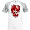 Fruit of the Loom Uomo Sweden T-Shirt Svedese Calcio Kit Palestra Strappato Bandiera Nazionale Del
