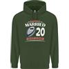 lovetshirts 20 Anno Matrimonio Anniversario 20th Rugby Uomo 80% Cotone Felpa con Cappuccio