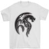 Gildan Nero Tribale Stile Tatuaggio Dragon T-Shirt 100% Cotone