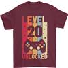 Gil dan T-Shirt Da Uomo Per Il 20° Compleanno 20 Anni Level Up Gaming 100% Cotone