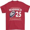 Gil dan 25 Anno Matrimonio Anniversario 25th Rugby T-Shirt 100% Cotone