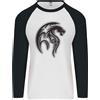 Fruit of the Loom Nero Tribale Stile Tatuaggio Dragon Uomo L/S Baseball T-Shirt