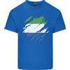 Gildan Torn Sierra Leone Bandiera Leonian Giorno Calcio Uomo Cotone Leggero T-Shirt