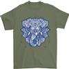 Gil dan Maglietta Da Uomo Con Arte Di Mandala Di Elefante 100% Cotone