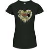 Gildan Love Flag Saint Barthelemy Calcio T-Shirt Donna Taglio Petite