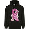 lovetshirts Cancro Al Seno Consapevolezza Fiocco Uomo 80% Cotone Felpa con Cappuccio