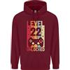 Generic 22nd Compleanno 22 Età Livello Up Gioco Uomo 80% Cotone Felpa con Cappuccio