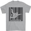 Gil dan Paracadutismo Codice a Barre Skydive Caduta Libera T-Shirt 100% Cotone