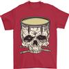 Gildan Maglietta Da Uomo Skull Snare Drum Drummer Drumming 100% Cotone