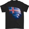 Gil dan Arricciato Ghiaccio Bandiera Icelander Giorno Calcio T-Shirt 100% Cotone