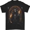 Gildan T-Shirt Goth Grim Reaper Con Teschio 14 Per Uomini 100% Cotone