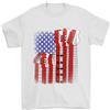 Gildan T-Shirt Uomo 100% Cotone Chitarra Bandiera Chitarrista Elettrica Acustica