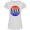 Gildan Save Ferris Divertente Film Anni '80 T-Shirt Donna Taglio Petite
