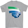 Gil dan Arricciato Sierra Leone Bandiera Leonian Giorno Calcio T-Shirt 100% Cotone