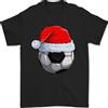 Gildan Maglietta Da Uomo Di Natale Con Cappello Di Babbo Natale Calcio Xmas 100% Cotone