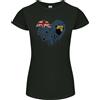 Gildan Love Flag Isole Turks E Caicos Maglietta Donna Taglio Petite