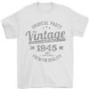 Gildan T-Shirt Vintage 81° Compleanno 1945 Uomo 100% Cotone Bianco