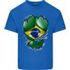 Gildan Palestra Brasiliano Bandiera Strappato Muscoli Brasile Uomo Luce T-Shirt