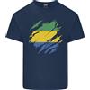 Gildan T-Shirt Leggera In Cotone Del Gabon Per Uomini Con Bandiera Del Gabon