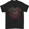 Gildan Dragon Heart Fantasy Rose Di Passione T-Shirt Da Uomo 100% Cotone