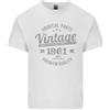 Gildan T-Shirt Bianco In Cotone Leggero Per Uomo 65° Compleanno Vintage 1961