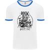 Fruit of the Loom Rock È Morto Drum Kit Batterista Battere Maglietta Ringer Uomo