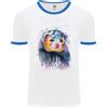 Fruit of the Loom Una Maglietta Ringer Da Uomo Acquerello Di Furetto