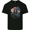 Gildan T-Shirt In Cotone Leggero Con Teschio Della Bandiera Americana Grim Reaper