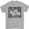 Gil dan Kit Tamburo Codice a Barre Batterista Drumming T-Shirt 100% Cotone