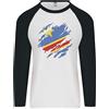 Fruit of the Loom Torn Dr Congo Bandiera Congolese Giorno Calcio Uomo L/S Baseball T-Shirt
