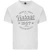 Gildan T-Shirt Bianca Vintage Anno 69 Compleanno 1957 Uomo In Cotone Leggero