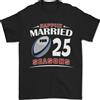 Gildan T-Shirt Da Uomo Rugby 25° Anniversario Di Matrimonio 100% Cotone