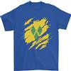 Gildan Torn Saint Vincent And Grenadines Bandiera Calcio T-Shirt 100% Cotone