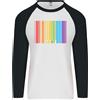 Fruit of the Loom T-Shirt Baseball L/S Da Uomo Con Codice A Barre Gay Pride Day LGBT