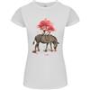 Gildan T-Shirt Acquerello Zebra E Albero Donna Taglia Petite