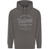 Big On Birthdays Felpa Charcoal Vintage Anno 25esimo Compleanno 2001 Uomo 80% Cotone