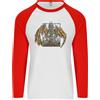 Fruit of the Loom Diavolo Dragon Scheletro Fantasia Teschio Demone Uomo L/S Baseball T-Shirt