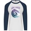 Fruit of the Loom Maglietta Baseball Lunga Da Uomo Wave Chaser Surfing Surfer