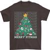 Gildan Fitness Merry Fitmas Albero Di Natale Gym T-Shirt Da Uomo 100% Cotone