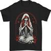 Gildan T-Shirt Da Uomo Fantasy Anime Girl Che Prega Con Teschi E Rose 100% Cotone