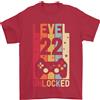 Gil dan 22nd Compleanno 22 Età Livello Up Gioco T-Shirt 100% IN Cotone