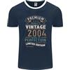 Fruit of the Loom Maglietta Ringer Premium Vintage Per Il 22° Compleanno 2004 Da Uomo FotL