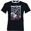 T-Shirt Di John Lennon, Imagine Chitarra Pace Hippie Psichedelico Tee Top