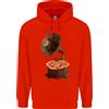 lovetshirts Pizza Grammofono Giradischi Vinile Records Dj Uomo 80% Cotone Felpa