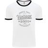 Fruit of the Loom T-Shirt Ringer Vintage Anno 25 Compleanno 2001 Maschile