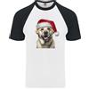 Fruit of the Loom T-Shirt Da Baseball S/S Per Uomini Con Cappello Di Natale Per Labrador Dorato