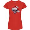 Gildan T-Shirt Donna Taglio Petite Con Teschio Di Natale Polacco Bandiera Biker Polacca