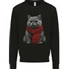 AWDis Felpa Bambino Con Gatto In Sciarpa Nera In Maglia A Girocollo